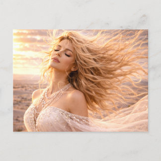 Mystik Woman Postkarte – Galaktisch schön Briefkaart
