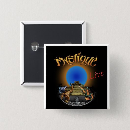 Mystique Band Logo Square Button (Voorkant /achterkant)