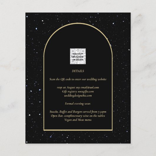 Mystique BLACK GOLD Sterrennacht Bruiloft (Achterkant)