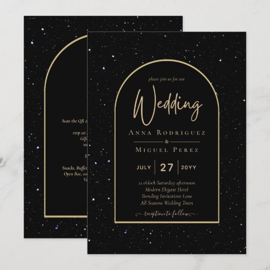 Mystique BLACK GOLD Sterrennacht Weddenschap Kaart (Voorkant / Achterkant)