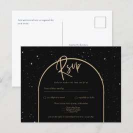 Mystique BLACK GOLD Sterrennacht Weddenschap RSVP Briefkaart