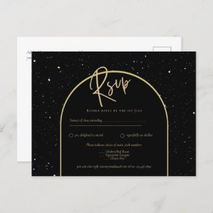 Mystique BLACK GOLD Sterrennacht Weddenschap RSVP Briefkaart