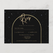 Mystique BLACK GOLD Sterrennacht Weddenschap RSVP Briefkaart (Voorkant)