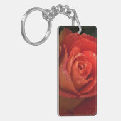 Mystique Dark Botanical Red Orange Rose Keyring Sleutelhanger (Voorkant Links)