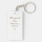 Mystique Dark Botanical Red Orange Rose Keyring Sleutelhanger (achterkant)