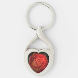 Mystique Dark Botanical Red Orange Rose Keyring Sleutelhanger