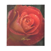 Mystique Dark Botanical Red Orange Rose Notepad Notitieblok (Voorkant)
