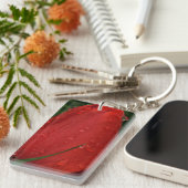 Mystique Dark Botanical Red Tulip Keyring Sleutelhanger (Voorkant Rechts)