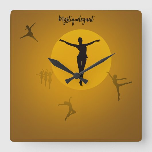 Mystique Elegant Dance Vierkante Klok (Voorkant)
