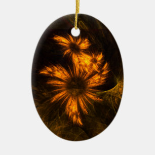 Mystique Garden Abstract Art Oval Ornament