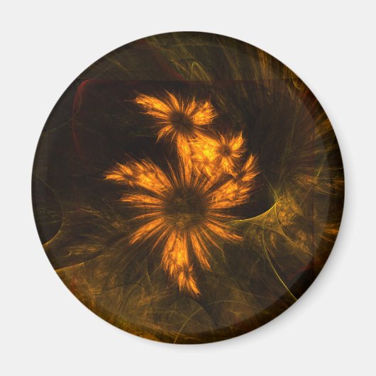 Mystique Garden Abstract Art Round Magnet (Voorkant)