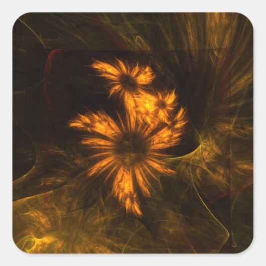 Mystique Garden Abstract Art Square Sticker (Voorkant)