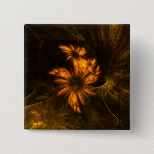 Mystique Garden Abstracte Art Button (vierkant)