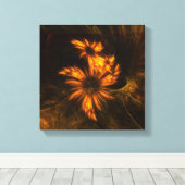 Mystique Garden Abstracte kunst zwart-wit Canvas Afdruk (Insitu (Houten vloer))