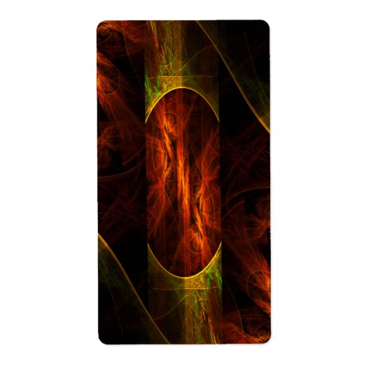 Mystique Oerwoud Abstract Art Fractal Etiket (Voorkant)