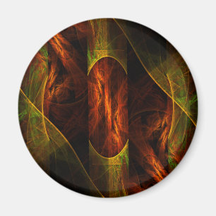 Mystique Oerwoud Abstract art Round Magnet