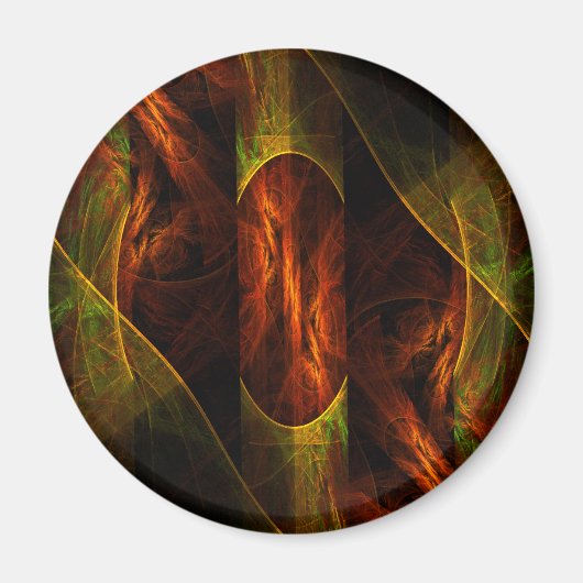 Mystique Oerwoud Abstract art Round Magnet (Voorkant)