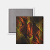 Mystique Oerwoud Abstract Art Square Magnet (Voorkant / Achterkant)