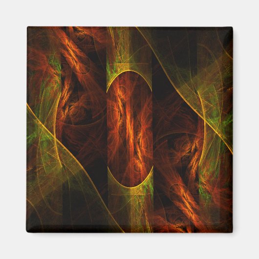 Mystique Oerwoud Abstract Art Square Magnet (Voorkant)