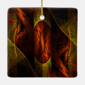 Mystique Oerwoud Abstract Art Square Ornament (Achterkant)