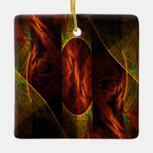 Mystique Oerwoud Abstract Art Square Ornament (Voorkant)