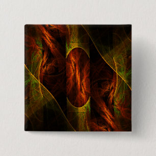 Mystique Oerwoud Abstracte Art Button (vierkant)