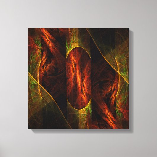 Mystique Oerwoud Abstracte Art Quad Canvas Afdrukk Afdruk (Voorkant)