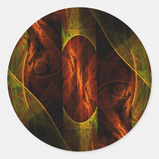 Mystique Oerwoud Abstracte Art Round Sticker (Voorkant)