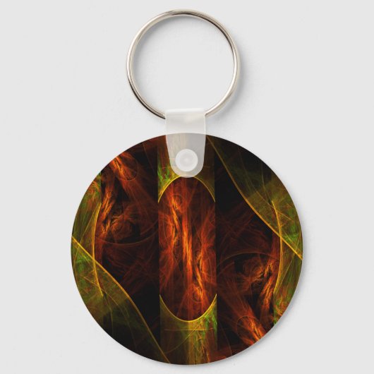 Mystique Oerwoud Abstracte Art Sleutelhanger (Voorkant)