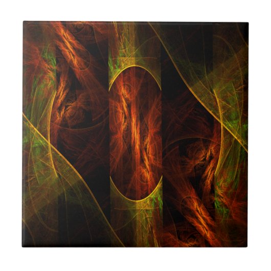 Mystique Oerwoud Abstracte Art Tile Tegeltje (Voorkant)
