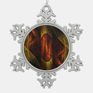 Mystique Oerwoud Abstracte Kunst Tin Sneeuwvlok Ornament