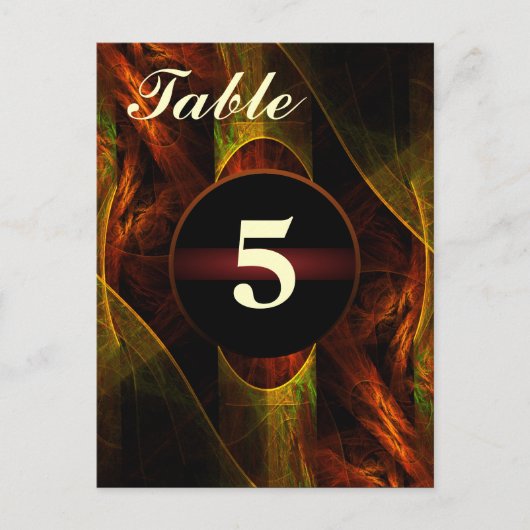 Mystique Oerwoud Table Number Briefkaart (Voorkant)