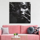 Mystique of Shadows: Een dans van licht en donker Canvas Afdruk (Insitu (Woonkamer))