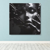 Mystique of Shadows: Een dans van licht en donker Canvas Afdruk (Insitu (Houten vloer))