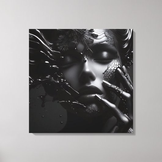 Mystique of Shadows: Een dans van licht en donker Canvas Afdruk (Voorkant)