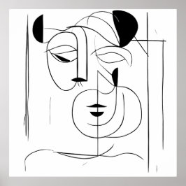 Mystique onthuld: Abstracte maskerimpressies Poster