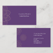 Mystique Paarse Yoga Reiki Spirituele-energieverwa Visitekaartje (Voorkant / Achterkant)