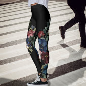 Mystique Rode en Blauwe Bloemen Leggings