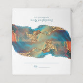 Mystisch Abstract Blauwgroen koraalgoud Plaatskaartje (Buitenkant ongevouwen)