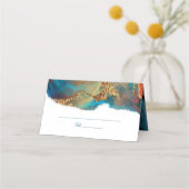 Mystisch Abstract Blauwgroen koraalgoud Plaatskaartje (Voorkant)