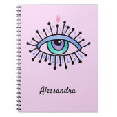 Mystisch All-Seing Eye Licht Roze Notitieboek (Voorkant)