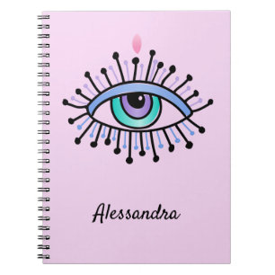 Mystisch All-Seing Eye Licht Roze Notitieboek