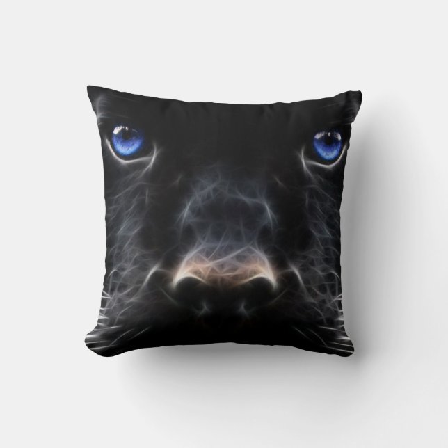 Mystisch blauw met geoogste kat kussen (Voorkant)