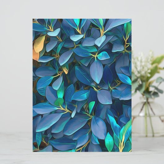 Mystisch Blauwe Bladeren (Staand voorkant)