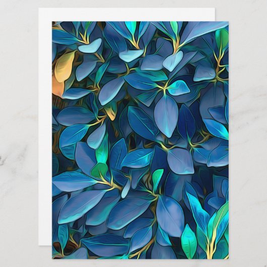 Mystisch Blauwe Bladeren (Voorkant / Achterkant)
