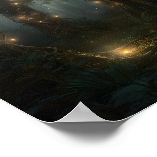 Mystisch bos gevuld met stootbomen poster (Hoek)