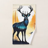 Mystisch bos hert bad handdoek (Handdoek)