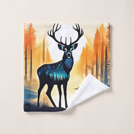 Mystisch bos hert bad handdoek (Wasdoekje)
