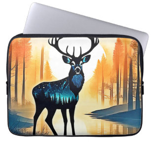 Mystisch bos hert laptop sleeve