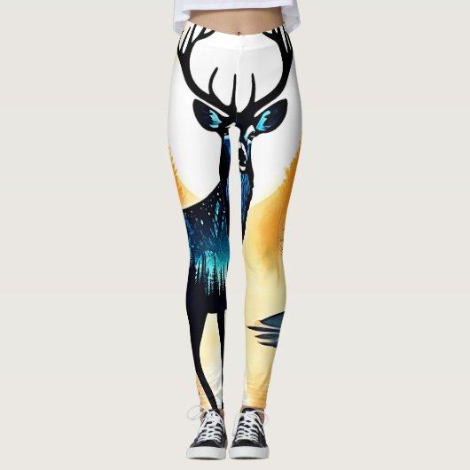 Mystisch bos hert leggings (Voorkant)